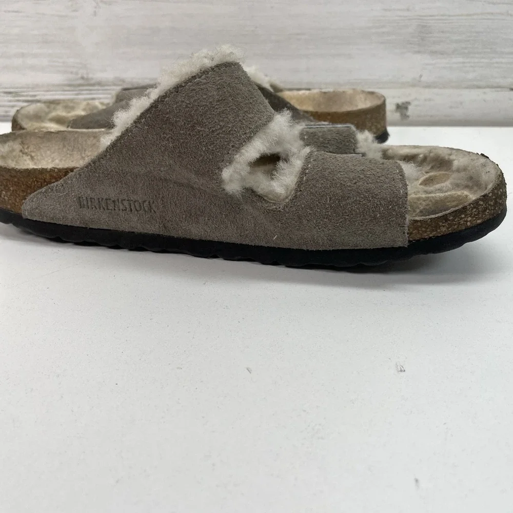 Birkenstock Arizona Shearling Suede Sandals Fuzzy Size‎ 40 9 US